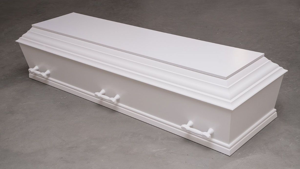 Klassisk hvid begravelseskiste